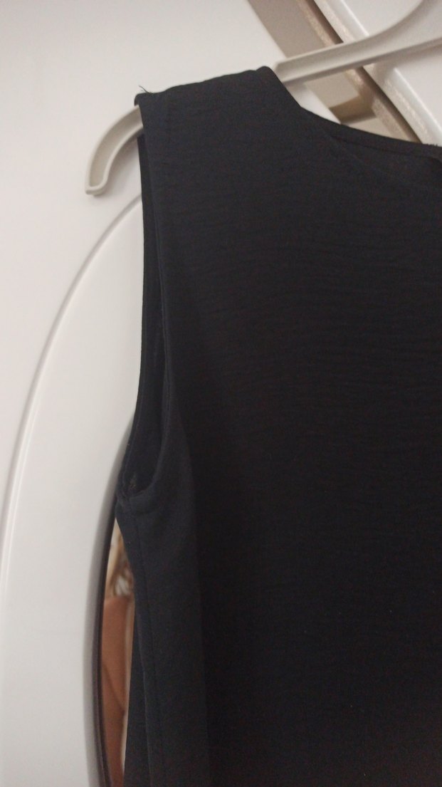 Siyah Kolsuz Midi elbise - Görsel 3