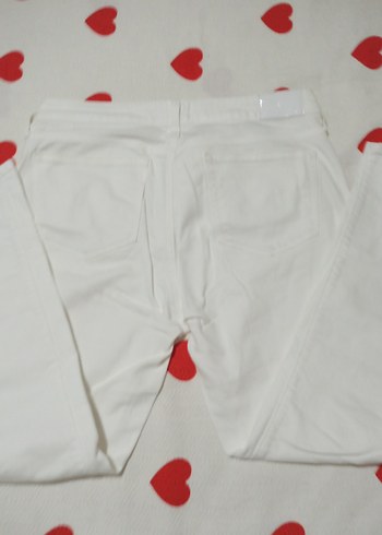 Beyaz Kadın Kot Pantolon - Görsel 3