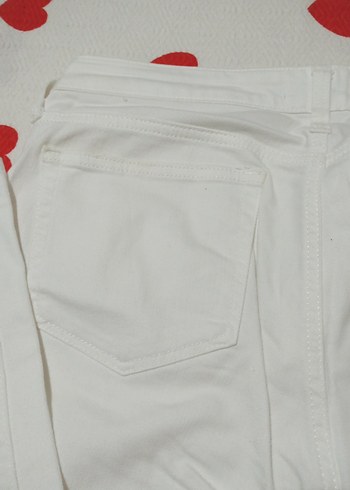 Beyaz Kadın Kot Pantolon - Görsel 4