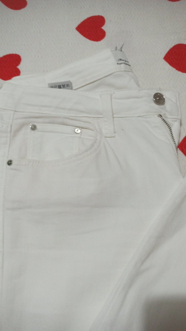 Beyaz Kadın Kot Pantolon - Görsel 2