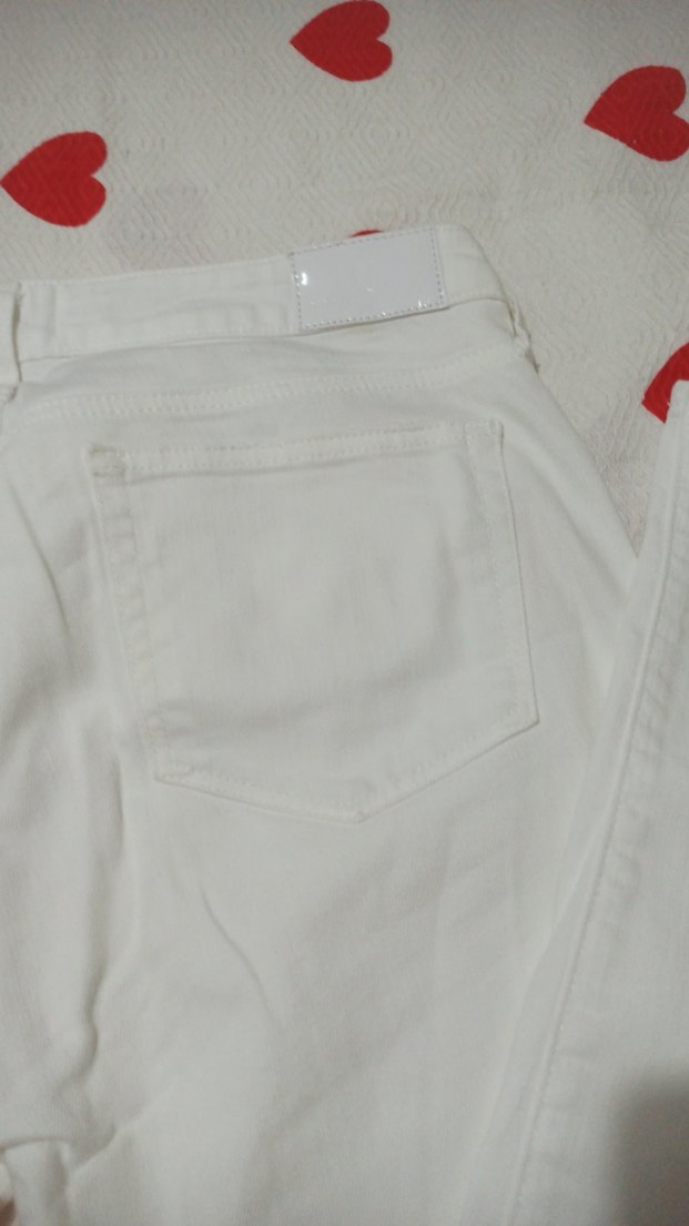 Beyaz Kadın Kot Pantolon - Görsel 5