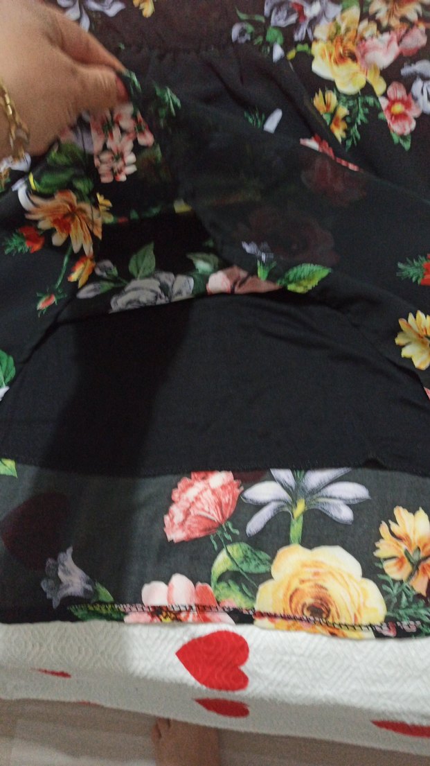 Çiçek Desenli Renkli şifon  Elbise - Görsel 4