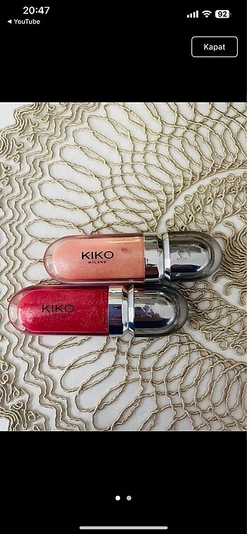  Beden Sephora dolgunlaştırıcı 2 gloss+kiko gloss