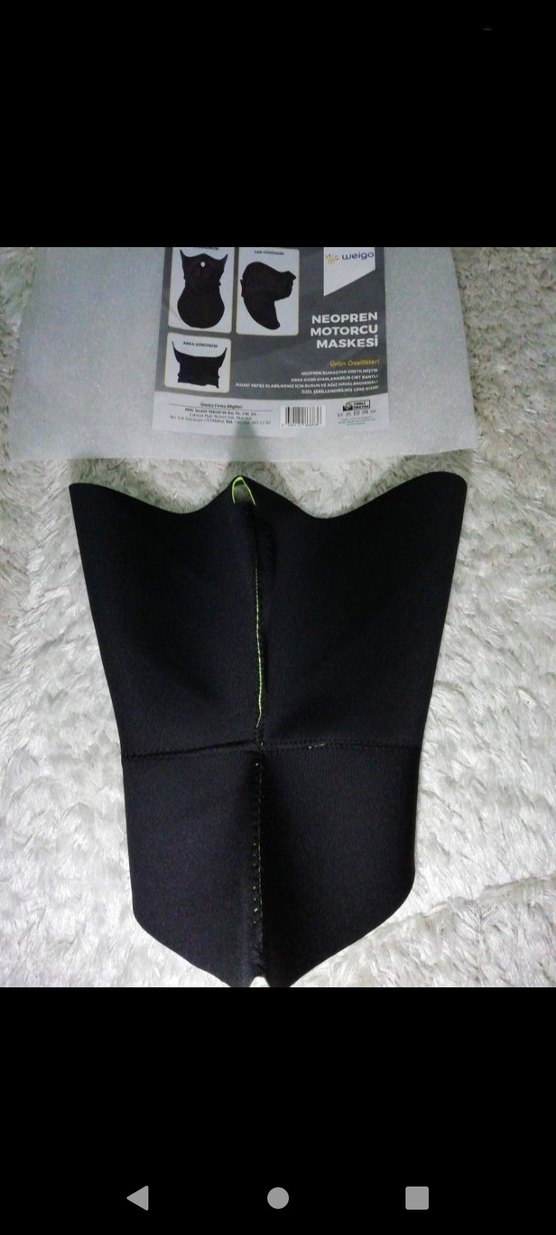 Siyah Neopren Motorcu Maskesi Velcro Bantlı - Görsel 4