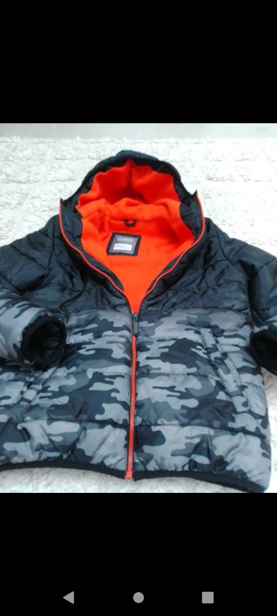 Erkek Çocuk Kamuflaj Desenli Kapüşonlu Mont - Görsel 4