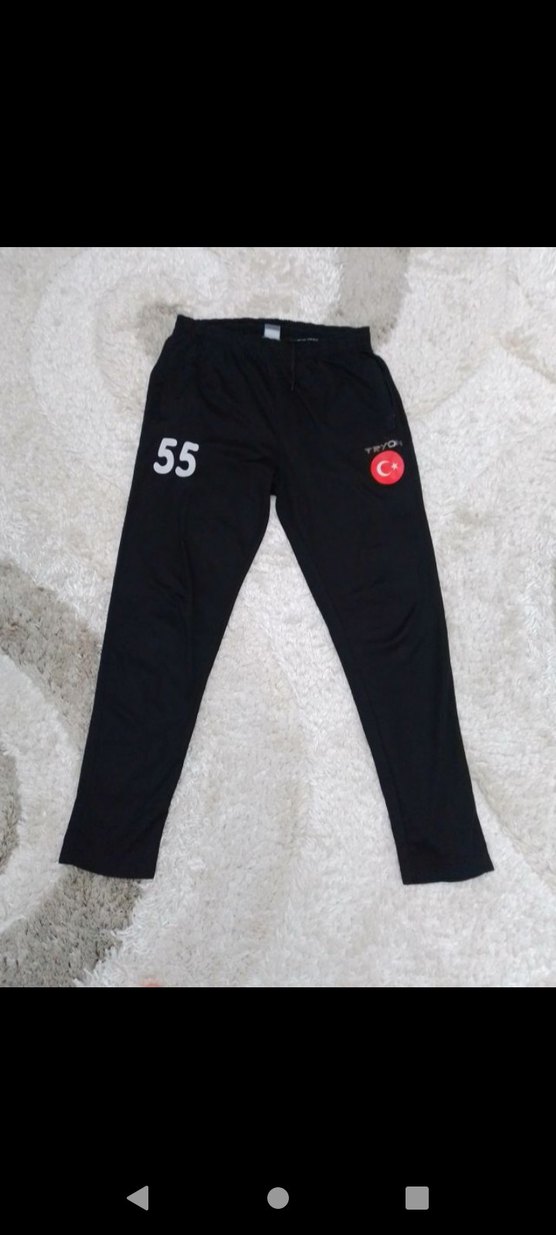 Siyah Baskılı Rahat Kesim Erkek Eşofman Altı - Görsel 2