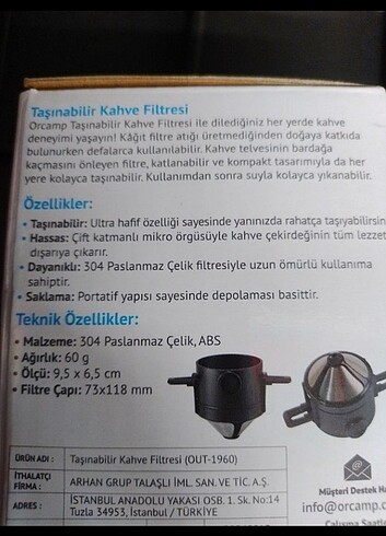 Beden Taşınabilir kahve filtresi
