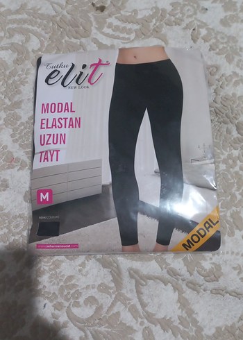 Tutku marka Siyah Modal Elastan Uzun Tayt - M Beden