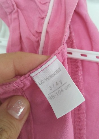 4 Yaş Beden pembe Renk Pembe Kolsuz Keten Kız Elbisesi