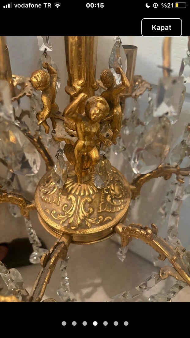 Altın Renkli Kristal Duvar Lambası - Görsel 3