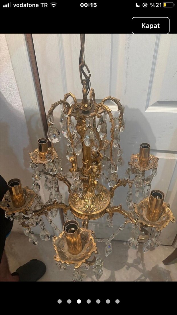 Altın Renkli Kristal Duvar Lambası - Görsel 2