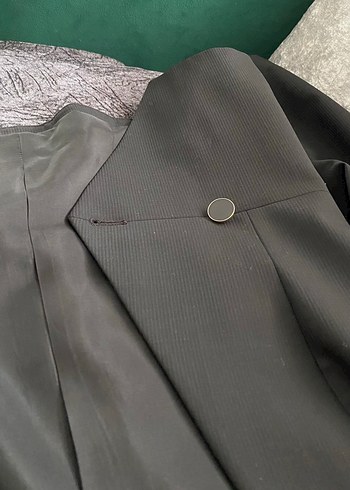 Siyah Kadın Ofis Blazeri, Düğmeli, Normal Boy - Görsel 4