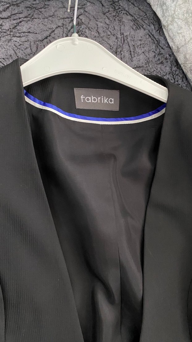 Siyah Kadın Ofis Blazeri, Düğmeli, Normal Boy - Görsel 2