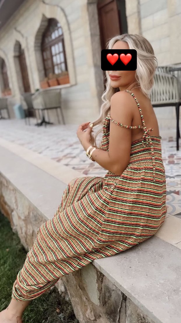 Bohem Çok Renkli Askılı Uzun Elbise - Görsel 2