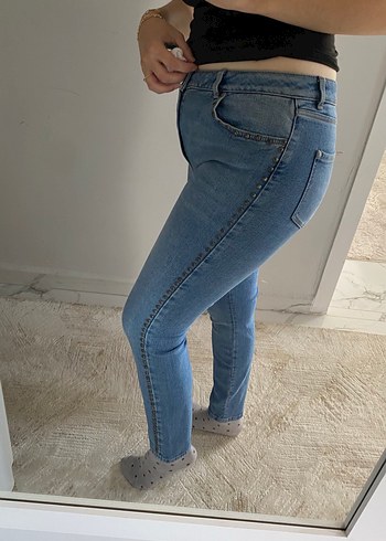 Diğer Mavi Kadın Normal Boy Dar Kesim Denim Jean