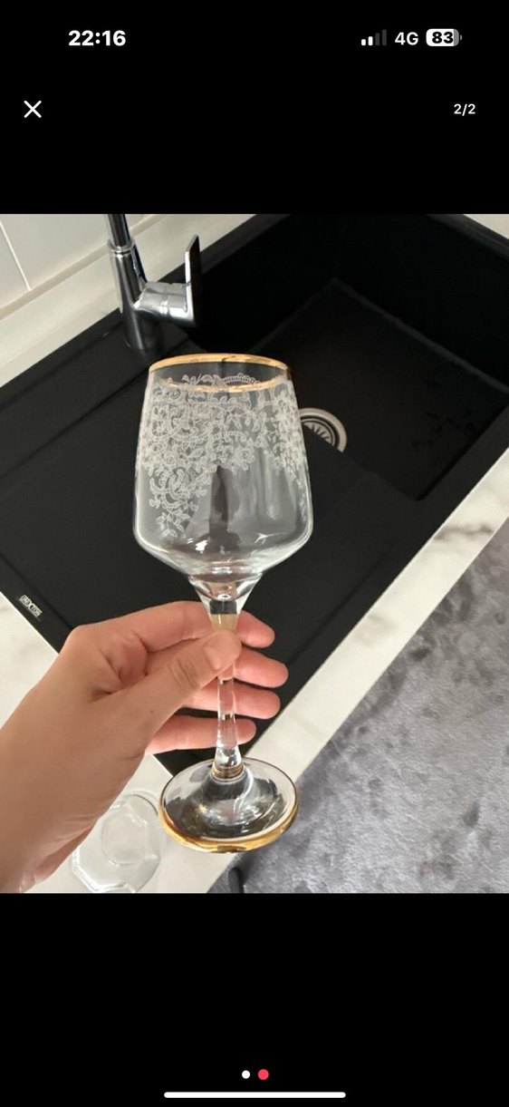 Altın Detaylı Kadeh Seti - Görsel 2