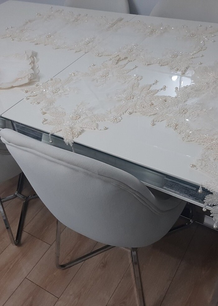 Fransız boncuk güpür set - Görsel 2