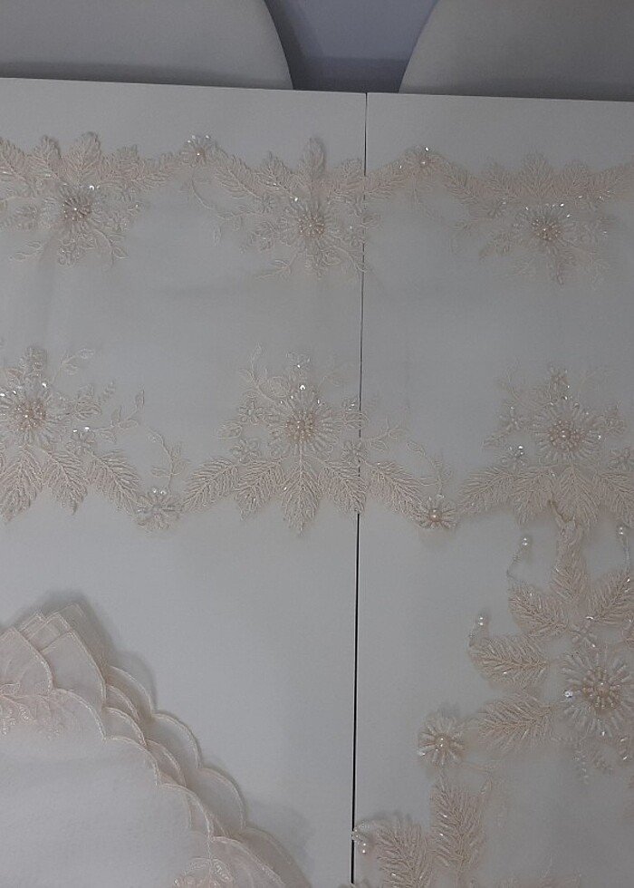 Fransız boncuk güpür set - Görsel 3