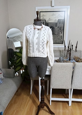 Zara orjinal #zara Bohem Yüksek Yakalı Nakışlı Kadın Triko