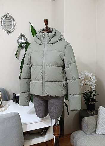 l Beden haki Renk Orijinal #zara şişme mont yeni