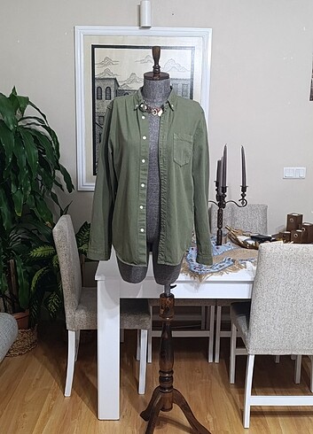 m Beden haki Renk Orijinal #zara kot gömlek