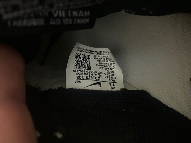 38,5 Beden siyah Renk Nike dunk