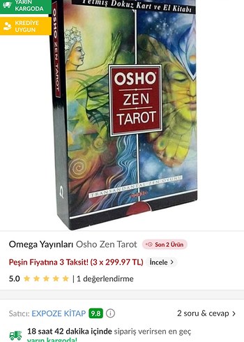 Omega Yayınları Osho Zen Tarot Kartları