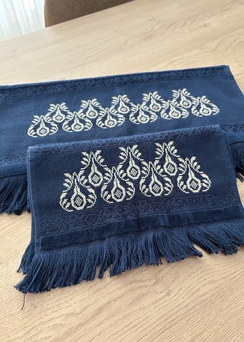 Lacivert Nakışlı Havlu - Görsel 5