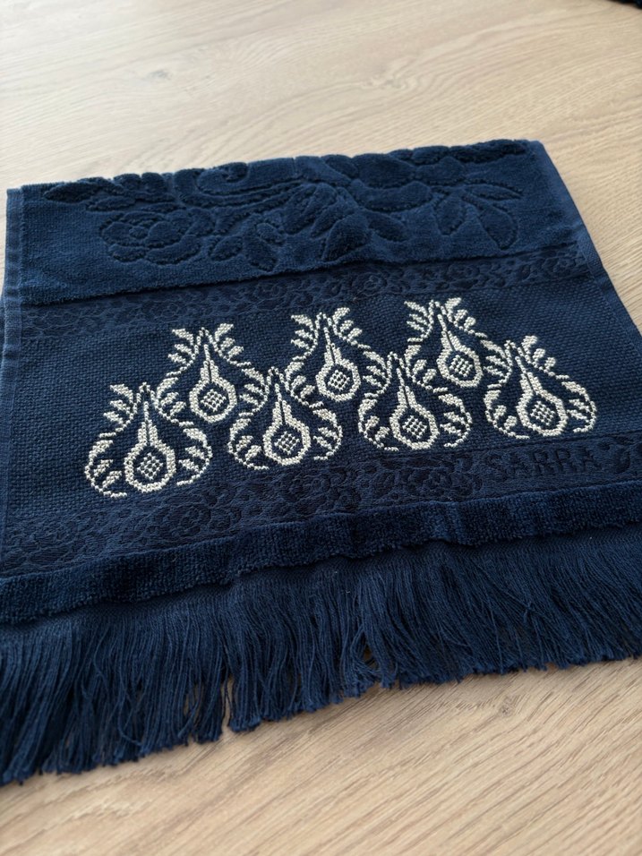 Lacivert Nakışlı Havlu - Görsel 4