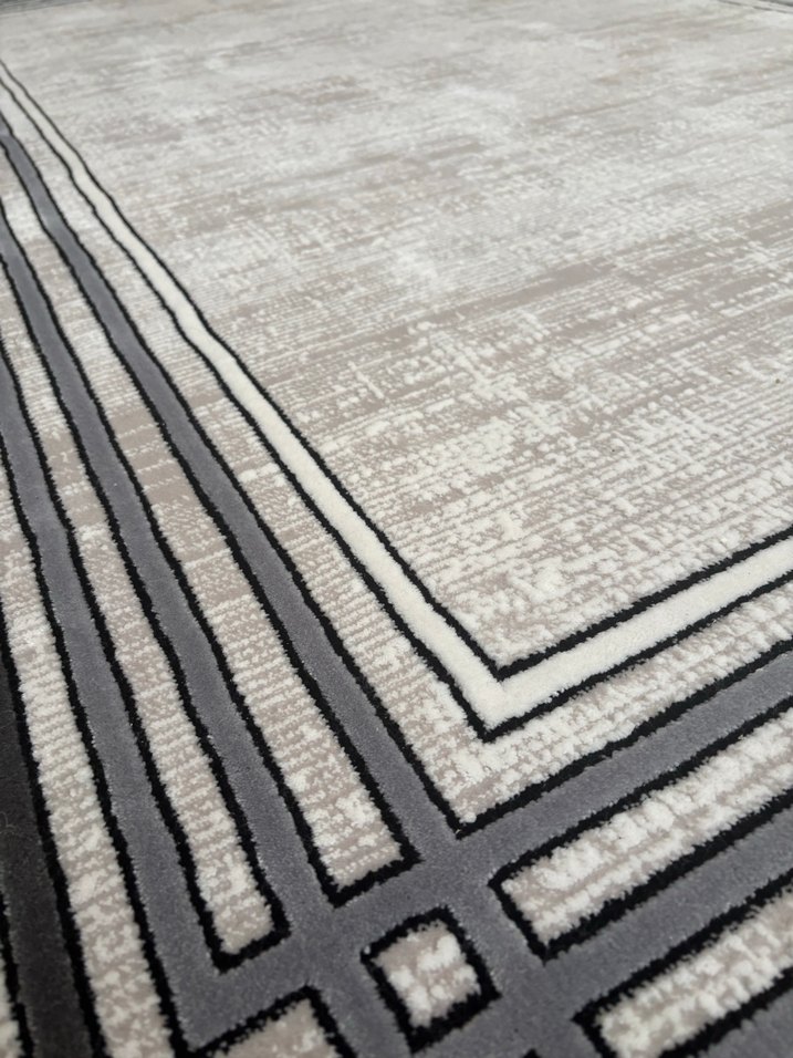 Modern Klasik Gri Desensiz Halı - Görsel 2