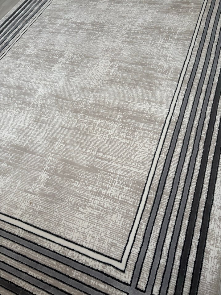 Modern Klasik Gri Desensiz Halı - Görsel 3