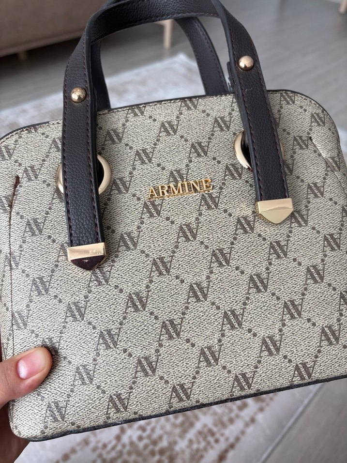 Armine Baskılı Deri Kadın Çanta - Görsel 3