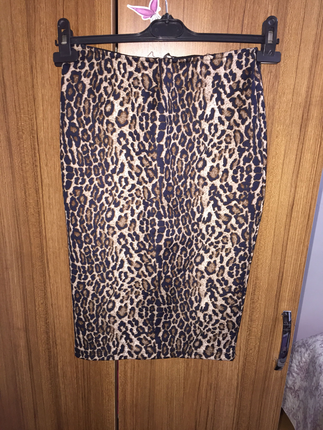 Diğer Leopar Desenli Kalem Etek