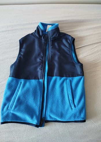 Erkek Çocuk Mavi Fermuarlı Yelek