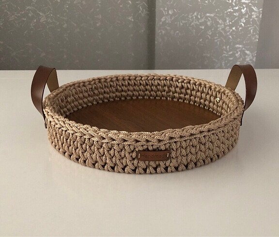 HANDMADE AHŞAP TABANLI SUNUM TEPSİSİ
