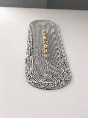 Diğer HANDMADE OVAL RUNNER GÜMÜŞ GRİ