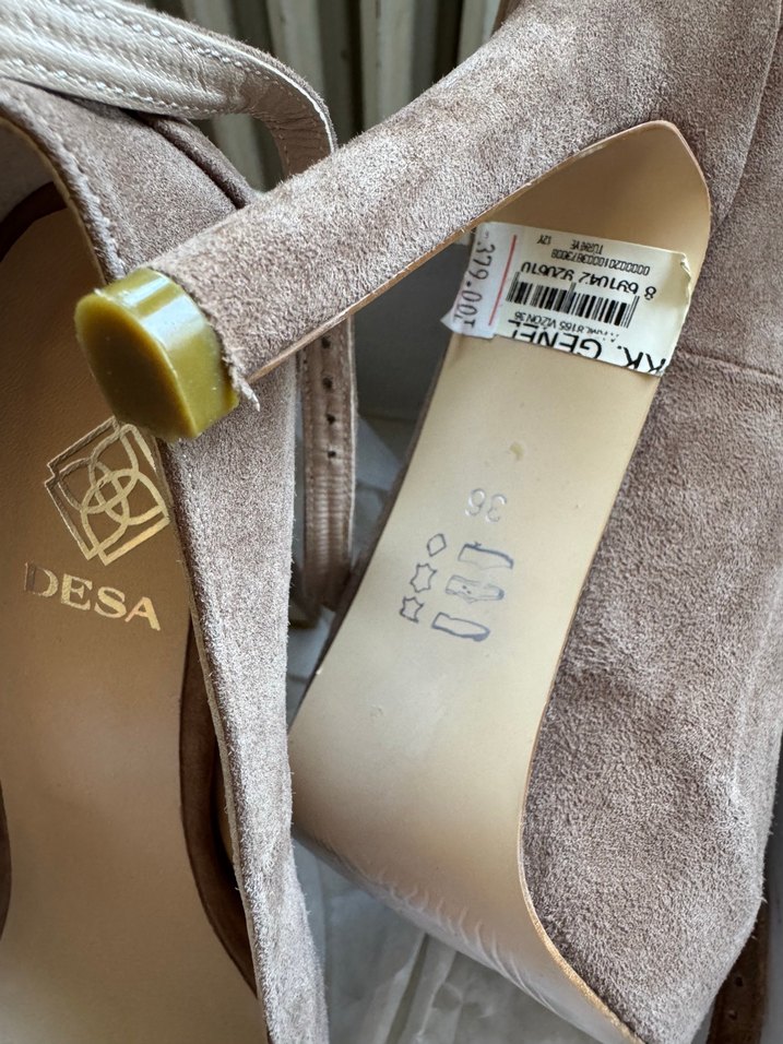 Bej Süet Platform Topuklu Kadın Ayakkabı - Görsel 2