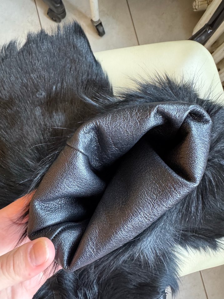 Kahverengi Deri ve Kürk Detaylı Midi Ceket - Görsel 4