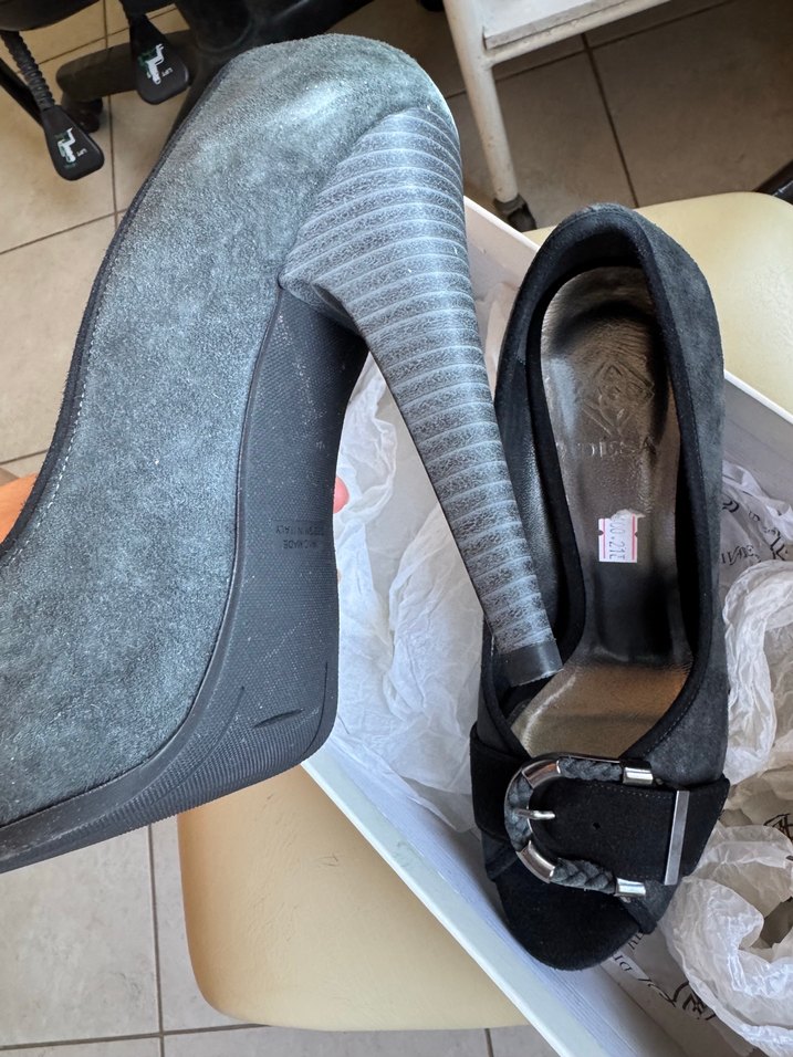 Gri Yılan Desenli Dolgu Topuklu Kadın Ayakkabı - Görsel 3