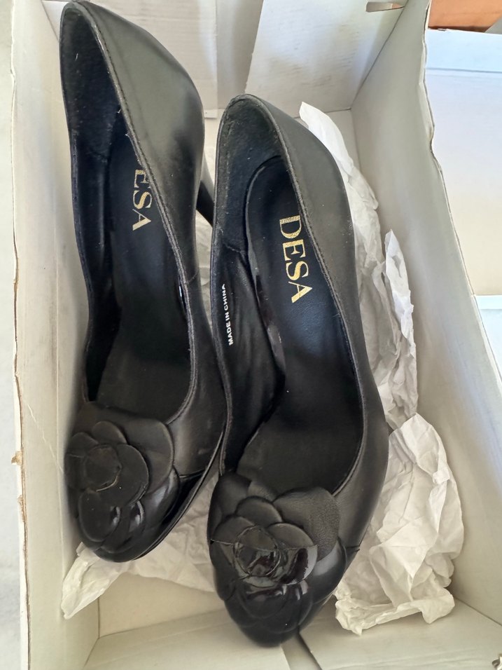 Siyah Deri Tokalı Kadın Topuklu Ayakkabı - Görsel 3