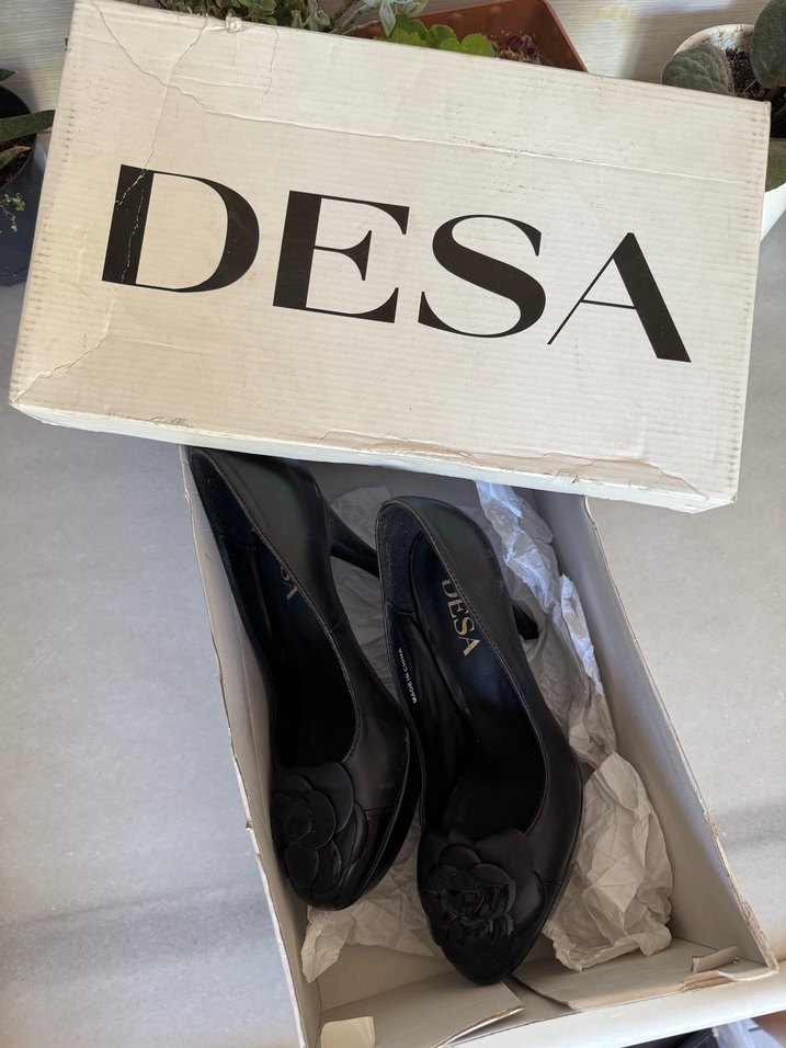 Siyah Deri Tokalı Kadın Topuklu Ayakkabı - Görsel 4