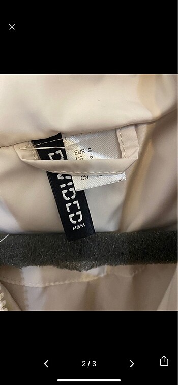 H&M Krem crop mont