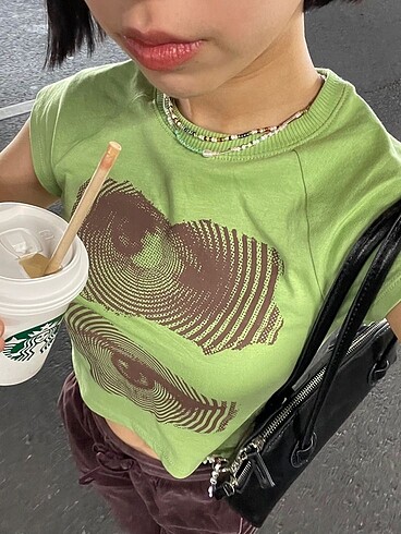 s Beden yeşil Renk H&M Y2K Crop