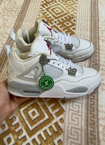 Orijinal Air Jordan 4 Retro White Oreo