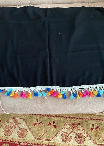 Püsküllü Çok Renkli Bohem Kadın Şal