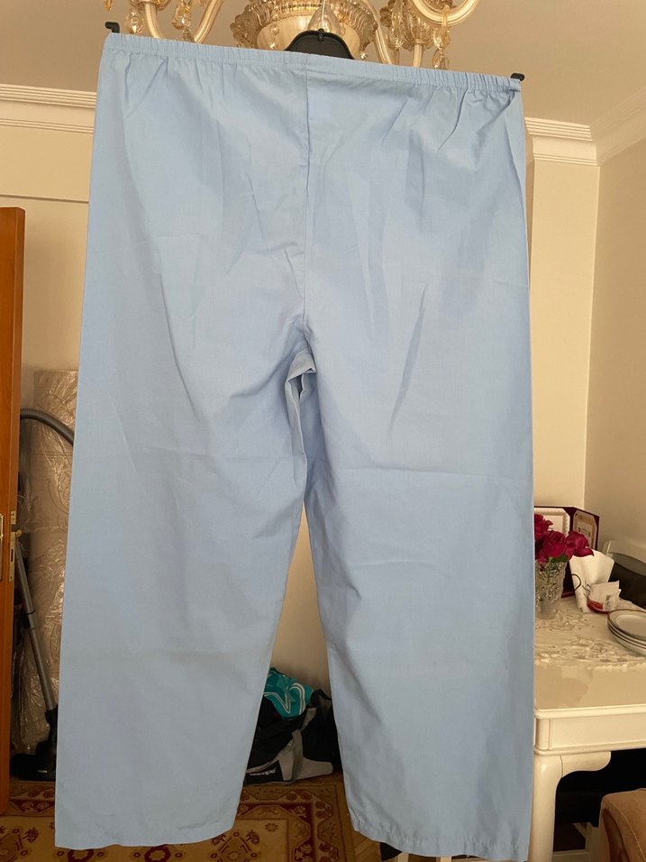 Düğmeli Mavi. Kollu Erkek Pijama - Görsel 3