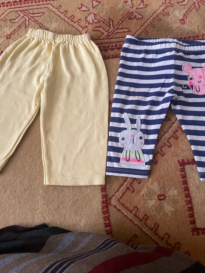 Kız Çocuk Renkli Pamuklu Tayt Seti - Görsel 2