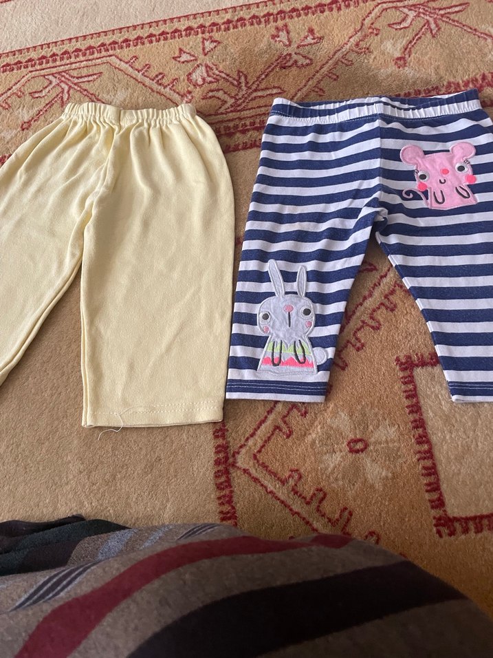 Kız Çocuk Çok Renkli Pamuklu Tayt Seti - Görsel 3