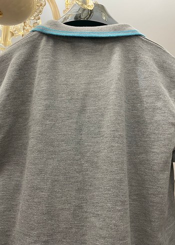Gri Düğmeli Erkek Polo T-shirt - Görsel 3