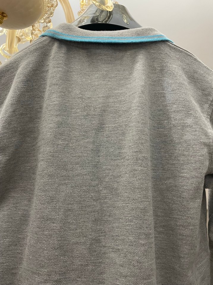 Gri Düğmeli Erkek Polo T-shirt - Görsel 3